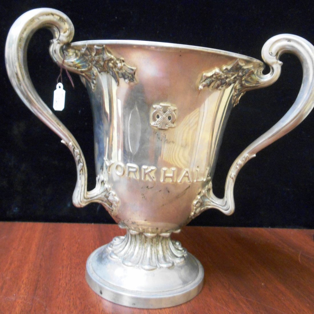 STERLING SILVER YALE LOVING CUP DATED 1916: Yale University Loving Cup Presented to Morgan Burdett Schiller Dated November 8th, 1916 by Omicron. Huge Loving cup measures 10\" Tall x 8\" Diameter. This Cup weights 54.4 Troy Ounces.