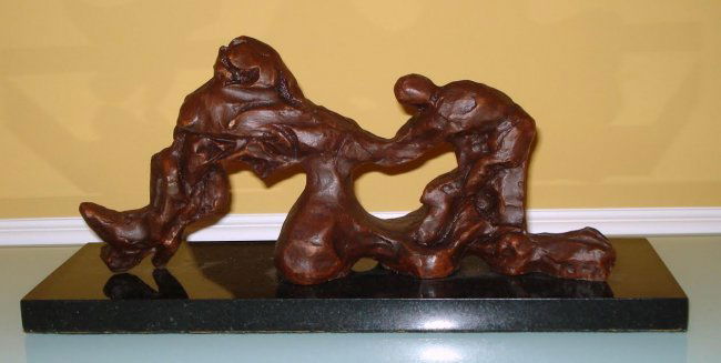 JACQUES LIPCHITZ FRENCH BRONZE ABSTRACT SCULPTURE: French Bronze abstract sculpture after Jacques Lipchitz (1891-1973) Signed Lipchitz and numbered 3/9. Measures: 14” L With base 14” L x 5” W