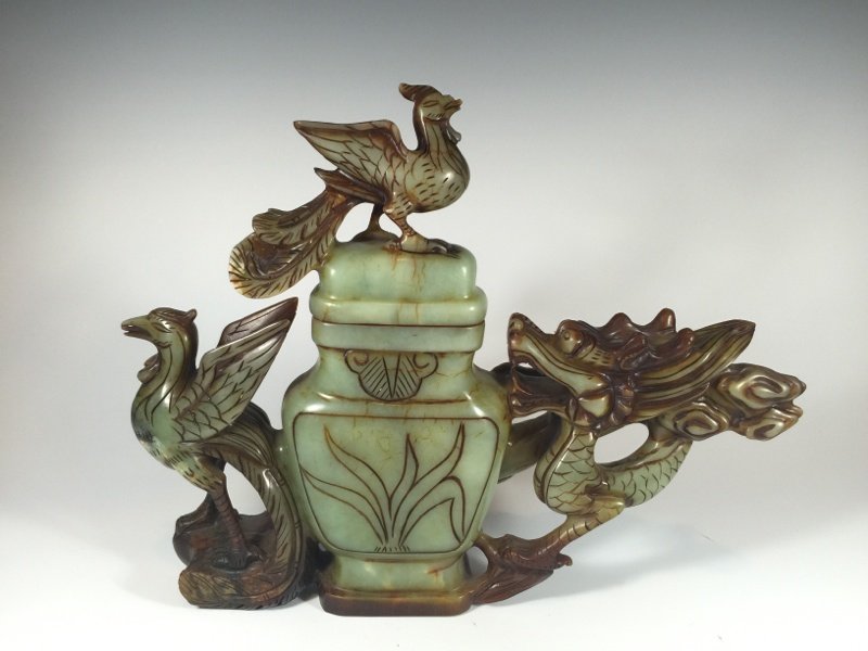 Old Chinese hard stone bottle: Old Chinese hard stone bottle. 9 2/8" H x 11 2/8” W. Shipping in USA is $ 30.00. International bidders ask before bid.