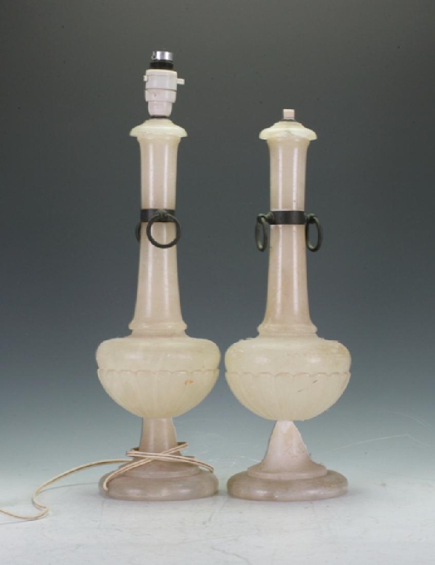 Pair Of Alabaster Lamp Bases (1 of 1)