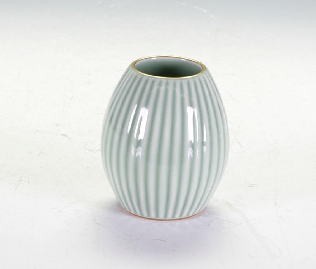 Melon Shaped Celadon Vase (1 of 1)