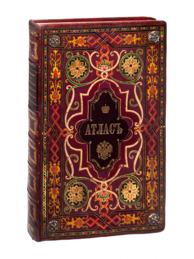 Davydov, V.P. «Travel notes, conducting during the stay: «Travel notes...» In 2 parts. St. Petersburg, 1839-1840. 24,3x17 cm. Text in Russian.In 2 half-leather bindings. «Atlas...» St. Petersburg, 1840. 41 ill., plan., map. 47,7x32 cm. Vignette on title