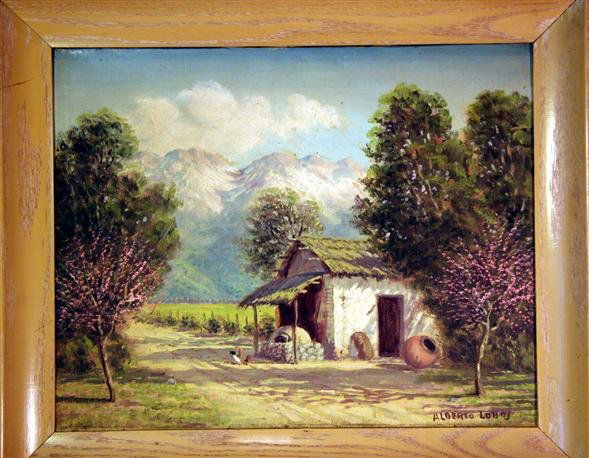 Alberto Lobos (Chile, 1892-1941): Alberto Lobos (Chile, 1892-1941) landscape, height 15 3/4, width 20 inches