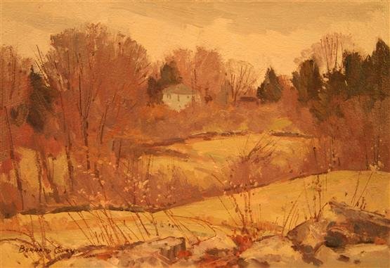 Bernard Corey Painting: Stonewall. oil on board. 7 1/2x9. l.l. . u. Good