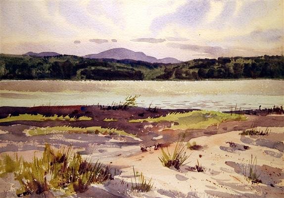 Bernard Corey Painting: Blue Hills. watercolor. 11x15 1/2. unsigned. u. Good