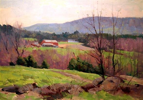 Bernard Corey Painting: Early Fall. oil on canvas. 10x14. unsigned. u. Good