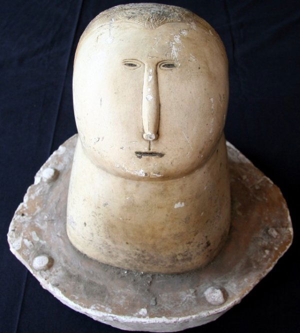 Fernando Botero Sculpture: A plaster cast in the manner of Fernando Botero, height 11 1/2, width 12 1/2. (From a Long Isand, N.Y. estate)