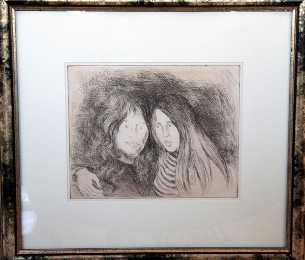 307 Raphael Soyer Etching: Raphael Soyer etching, nicely framed, height 11, width 14