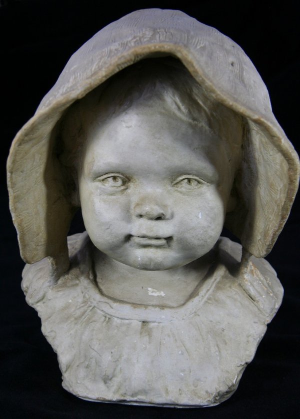 Sarah J. Eddy (B.1851) Sculpture: Sarah J. Eddy (b.1851) Sculpture, Sunbonnet Baby, ht. 9 1/2 inches (she was involved in the Woman's Suffrage movement and was a friend of Susan B. Anthony. In 1902, Sarah J. Eddy painted a portrait of