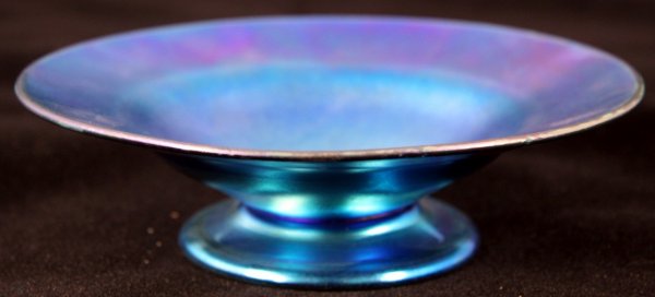 Tiffany Studios Dish: Tiffany Studios dish, signed, remnant paper label, ht. 2, diameter 6