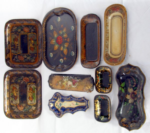 Group Decorated Tole Items: Group decorated tole items