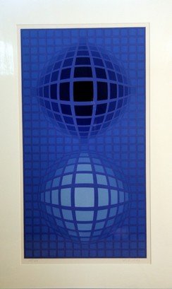 Victor Vasarely Lithograph: Victor Vasarely Lithograph, nicely framed, 115/150, height 31x17
