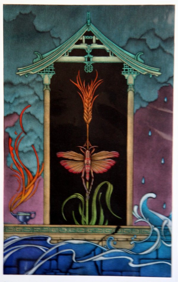 Sharon August Mitchell Mezzotint: Sharon August Mitchell Mezzotint, The Year of the Locust, 72/160, Print Club of Albany Presentation Print,