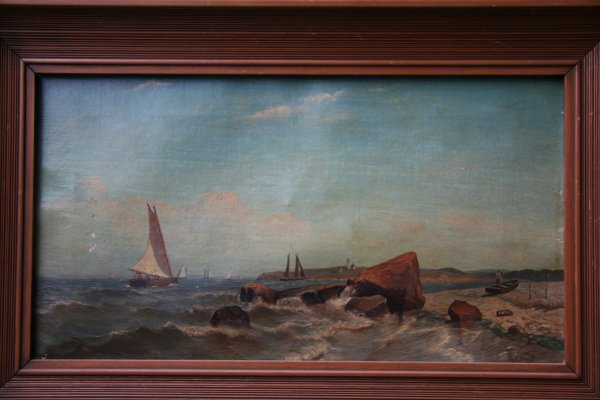 Archibald Cary Smith 1839-1911 Marine Oil on Canvas: Archibald Cary Smith (1839-1911), oil on canvas, signed lower right A. Cary Smith, very minor paint loss, needs cleaning, canvas ht. 10, wd. 18, frame ht. 14, wd. 22. More info on artist: Smith was a 