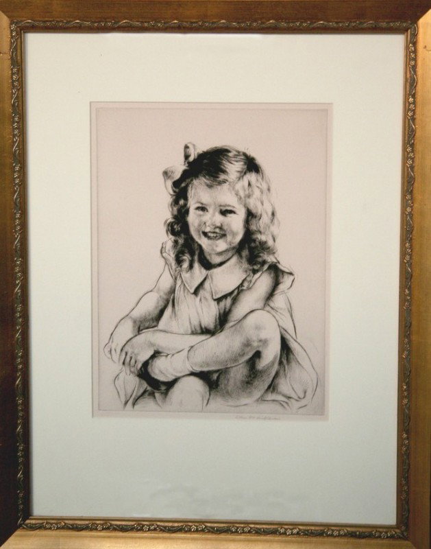 Arthur William Heintzelman (1891-1965) Etching: Arthur William Heintzelman (1891-1965 etching and drypoint of a girl, nicely framed, height 12 1/2, width 9. Etchings price over $700 at galleries. About the artist: Arthur William Heintzelman — pai