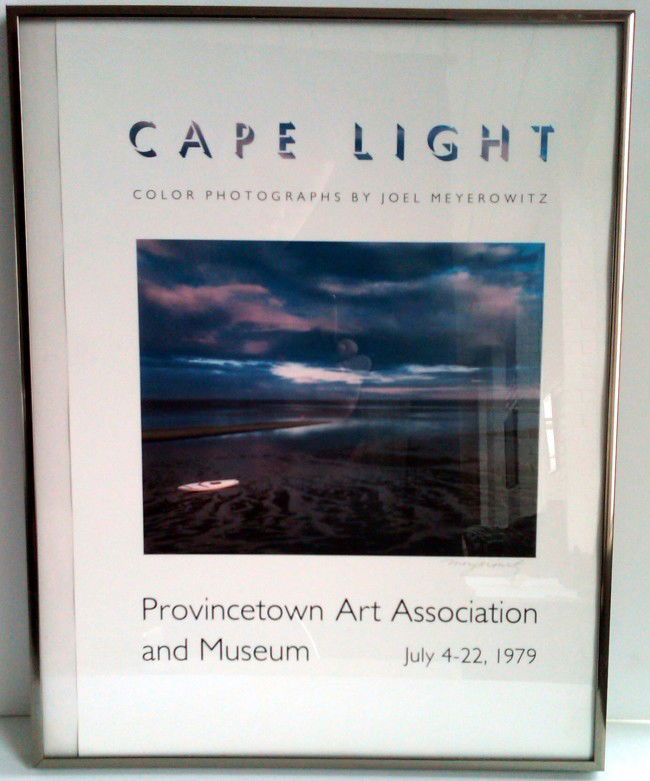 Joel Meyerowitz (b.1938) Signed Cape Light: Cape Light signed poster, July 4-22, 1979, ht. 18, wd. 13, frame ht. 18 14/, wd. 14 1/4 inches.