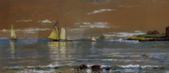 Edmund Darch Lewis 1884 Seascape: Edmund Darch Lewis, (1835-1910), Seascape, gouche, signed and dated 1884, ht. 9 1/2, wd. 20 1/4, not examined out of frame. More about the artist: Edmund Darch Lewis was born in Philadelphia, the son 