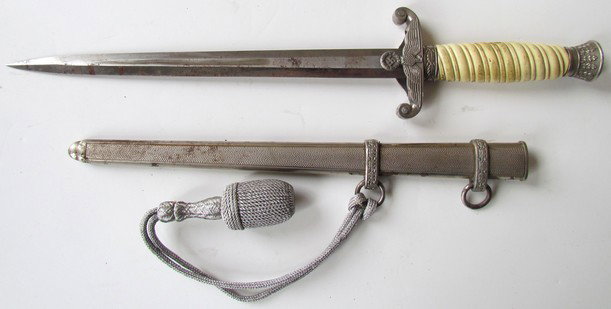 WWII Nazi German Dagger: WWII Nazi German Dagger, officers portapee, marked C. Gustav Spitzer, Solinger, lg. 15 1/2 inches