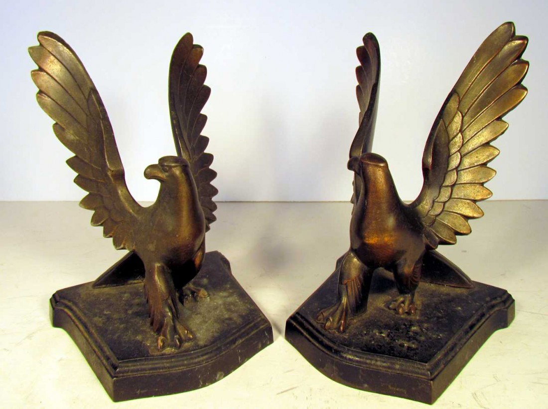 Frankart Eagle Bookends: Frankart eagle bookends, ht. 7 inches