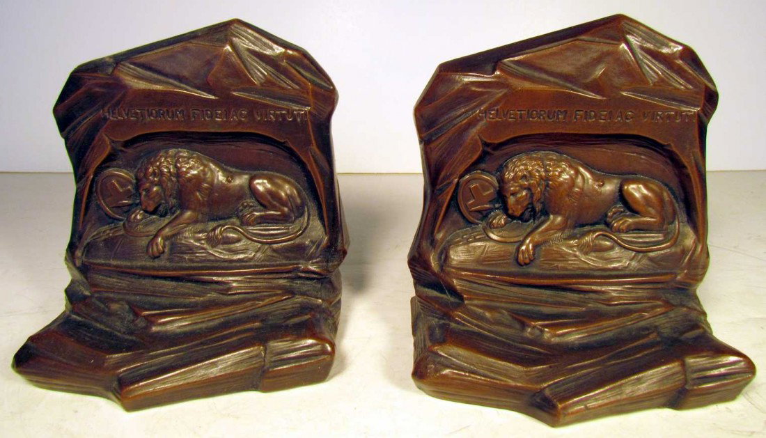 Jennings Brothers Lion Bookends: Jennings Brothers Lion Bookends, ht. 4 3/4