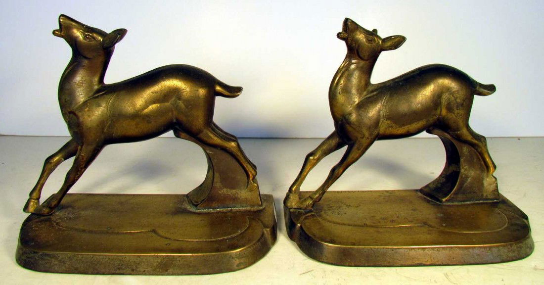 Frankart Deer Bookends: Frankart Deer Bookends, ht. 6 1/2