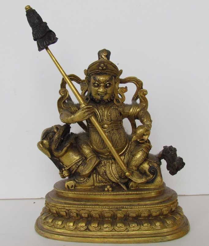 Buddhist Prosperity Bronze Statue: Buddhist Prosperity Bronze Statue, ht .9 1/4, wd. 6 1/2