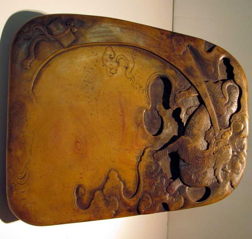 Carved Soapstone Ink Block: Carved Soapstone Ink Block, ht. 9, wd. 8