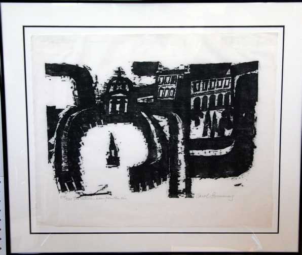 Carol Summers (b.1925), The Vatican As Seen From th: Carol Summers (b.1925), The Vatican As Seen From the Air, 1958 , woodcut, signed in pencil, lower right image, 14x21, Edition Size 220, titled and editioned in pencil, Japanese paper, Publisher AAA. A