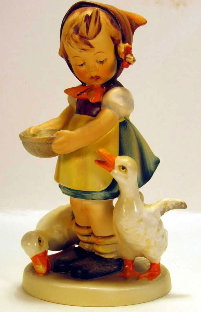 Hummel Figurine Girl with Geese 197/1: Hummel Figurine Girl with Geese 197/1, high bee mark, ht. 6 ½