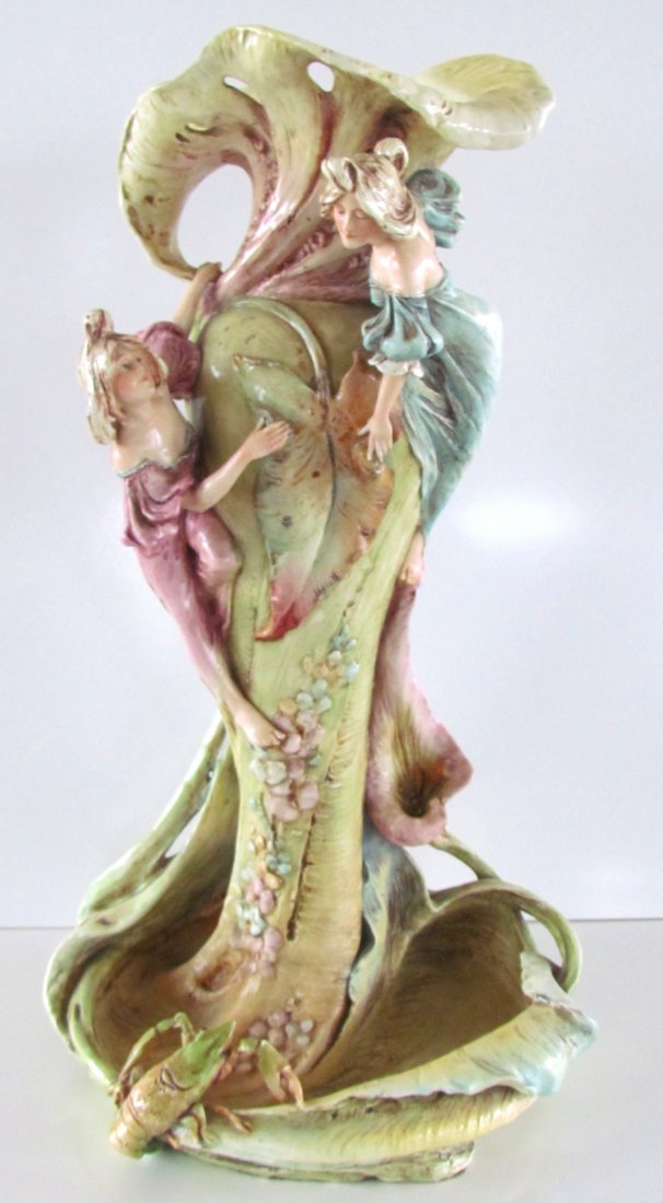 Massive Amphora Pottery Vase Maidens Lobster: Massive Amphora Pottery vase maidens and lobster, ht. 24, wd. 13