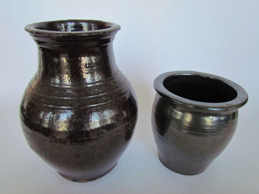 Two Redware Items: Two Redware Items, one incised, ht. 10, wd. 7