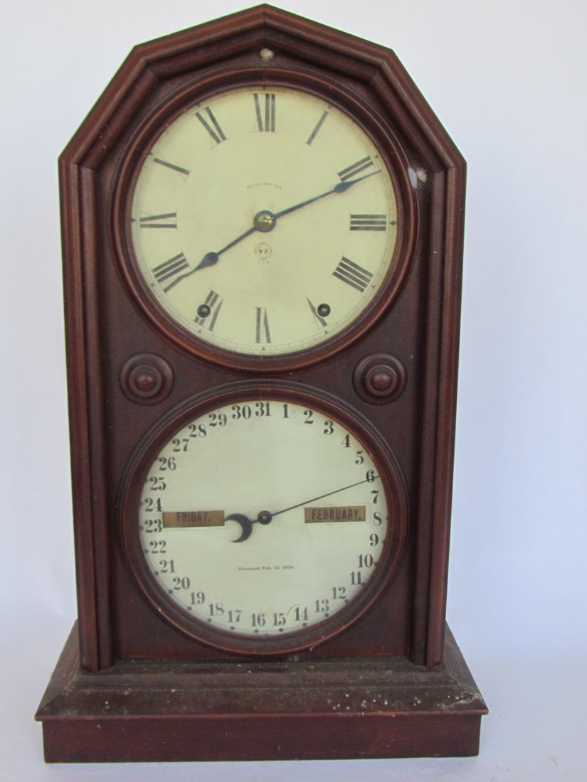 Seth Thomas Calendar Clock: Seth Thomas Calendar Clock, ht. 20 1/2, wd. 12 1/2