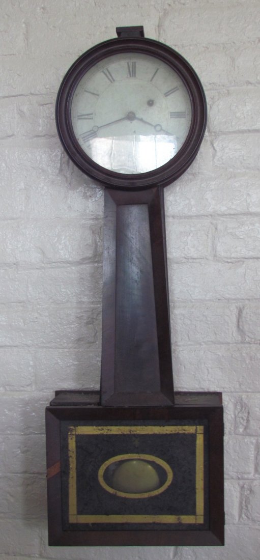 Banjo Clock: Banjo clock, no finial, as-is, ht. 30, wd. 10