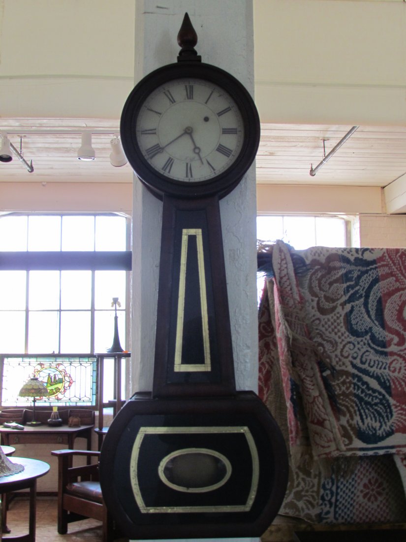 H. Tifft Banjo Clock: H. Tifft Banjo Clock, ht. 33, wd. 11, finial found