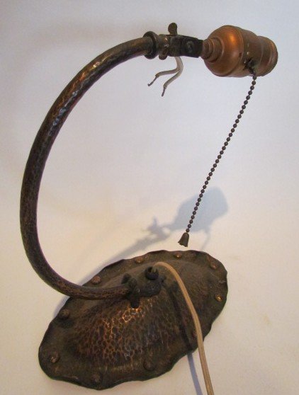 Arts and Crafts Bronze Wall Sconce: Arts and Crafts Bronze Wall Sconce, ht. 9, wd. 6