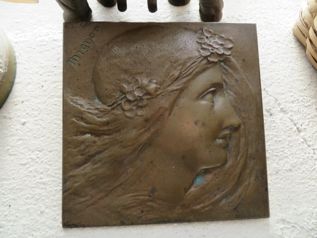 Mignon Bronze Plaque: Mignon bronze plaque,