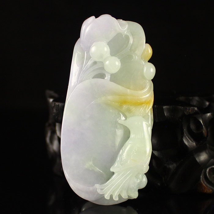Superb Natural Jadeite Pendant - Lucky Bird (1 of 8)