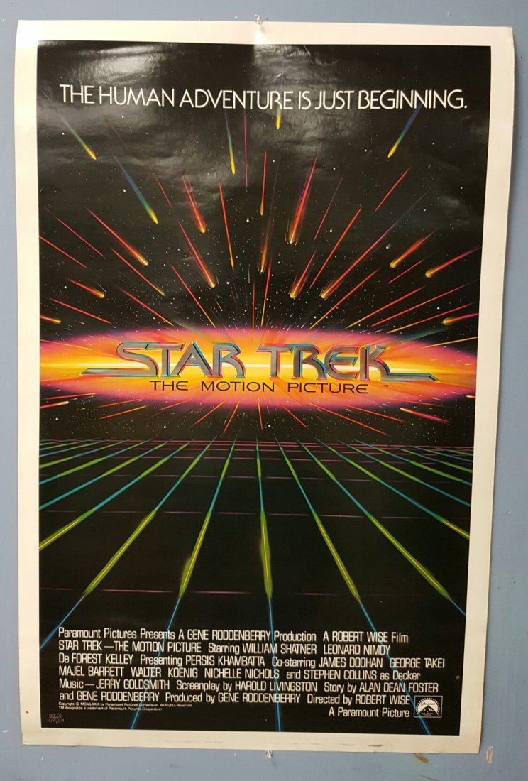 Star Trek 1979 Special 25" x 39" One Sheet Movie Poster: (Paramount) Starring William Shatner & Leonard Nimoy This is a rolled unrestored poster on heavy stock paper. The poster is in very nice presentable condition with minor edge wear and some color fadin