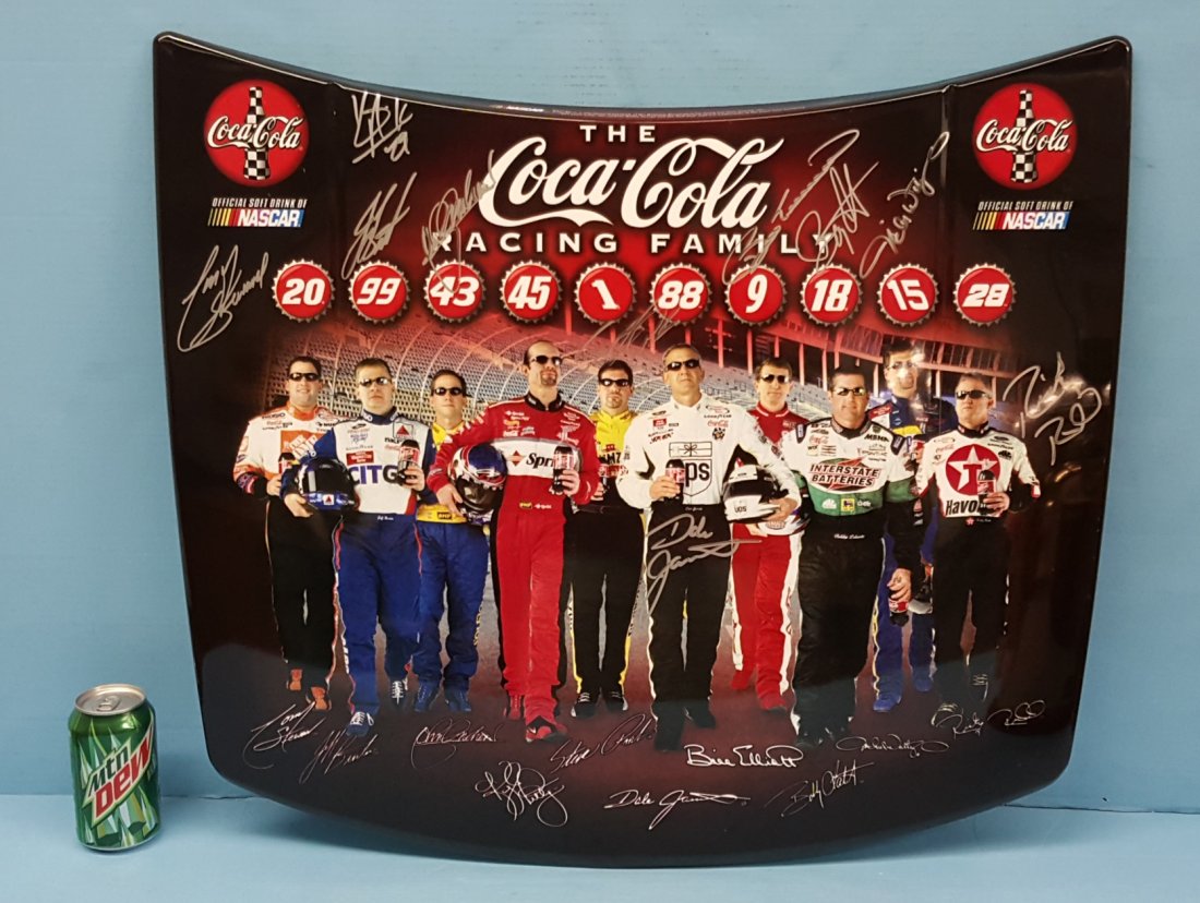 Autographed Coca Cola NASCAR Racing Family Hood