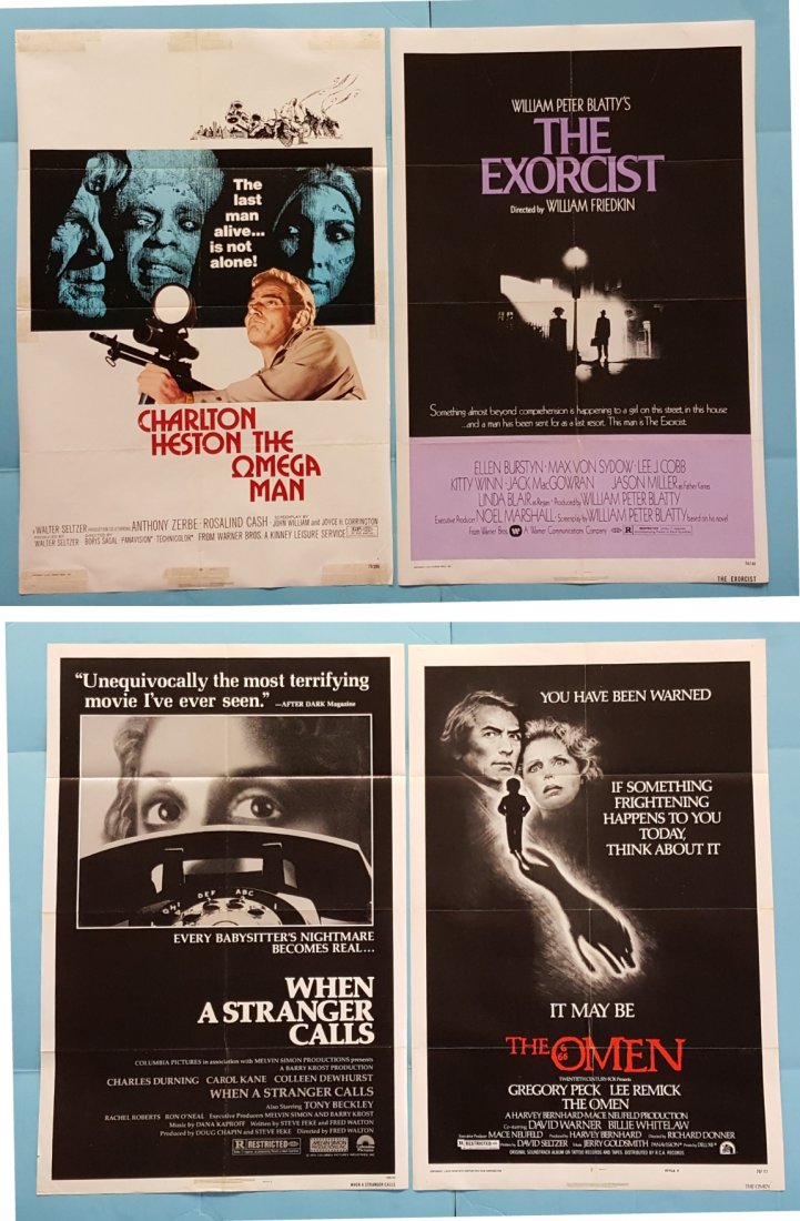 4 One sheets, The Exorcist, The Omen, The Omega Man & (1 of 3)