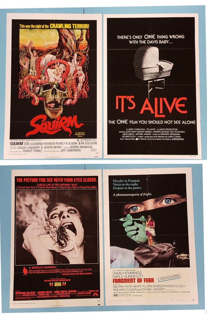 4 One Sheets Bug, Squirm, It's Alive, Fragment of Fear (1 of 3)