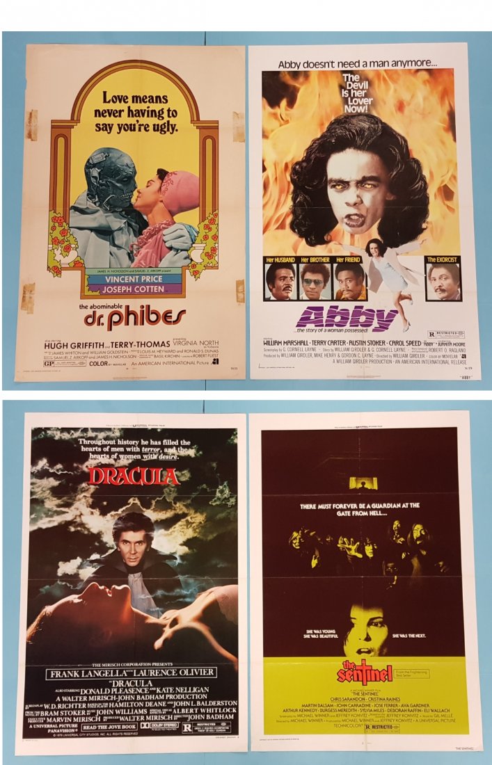 4 one sheets The Abominable Mr. Phibes, Abby, Dracula (1 of 3)