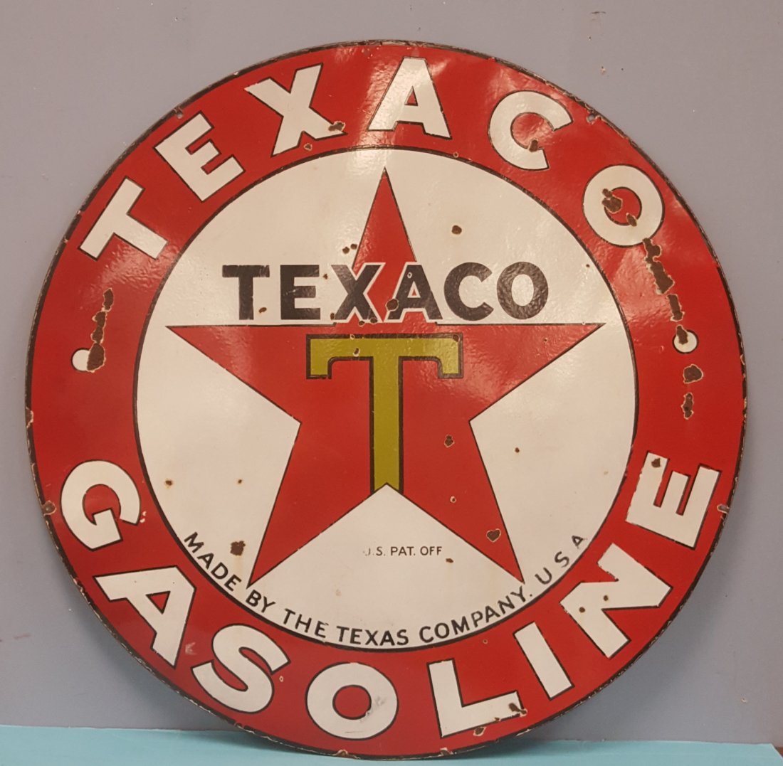 Scarce Porcelain Texaco Gasoline Sign (1 of 2)