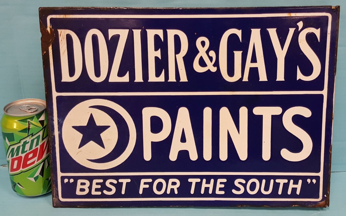 Dozier & Gay's Paints Porcelain Flange Sign (1 of 2)