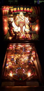 Restored Pharaoh Pinball Machine: This machine has been upgraded to better than new condition electronically. The service tech says this machine should be good for the next 30 yrs of play. Great fun and fast game. Restoration