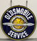 NOS Porcelain Oldsmobile Double Sided Sign w/ Ring - 2