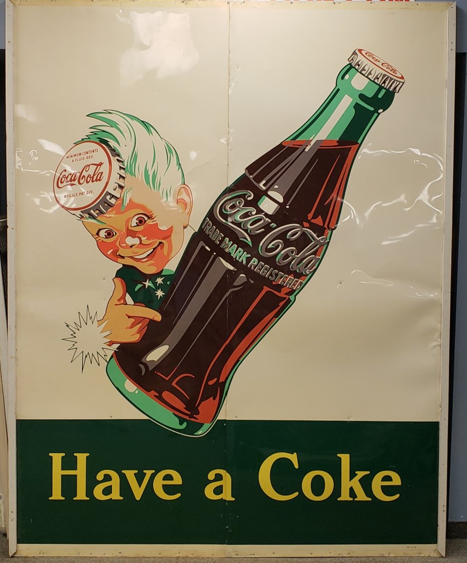 1949 NOS Coca Cola Sprite Boy Billboard Sign (1 of 2)