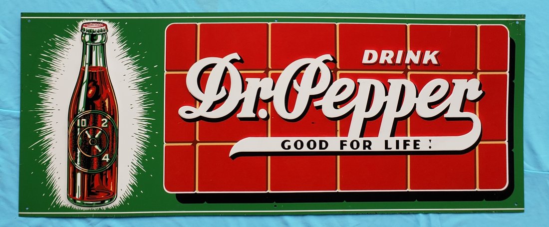 1939 Drink Dr Pepper Good For Life Tin Sign (1 of 1)
