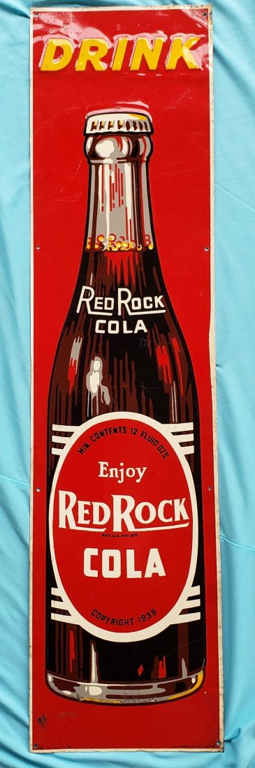 1939 Drink Red Rock Cola Tin Sign (1 of 1)