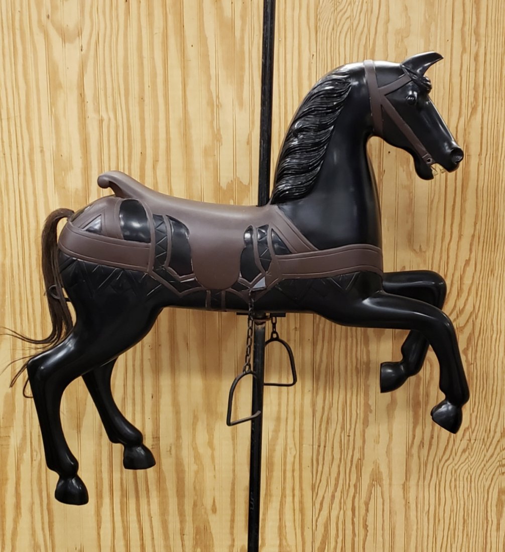 1939 Black English Wood Carousel Horse with Stand (1 of 3)
